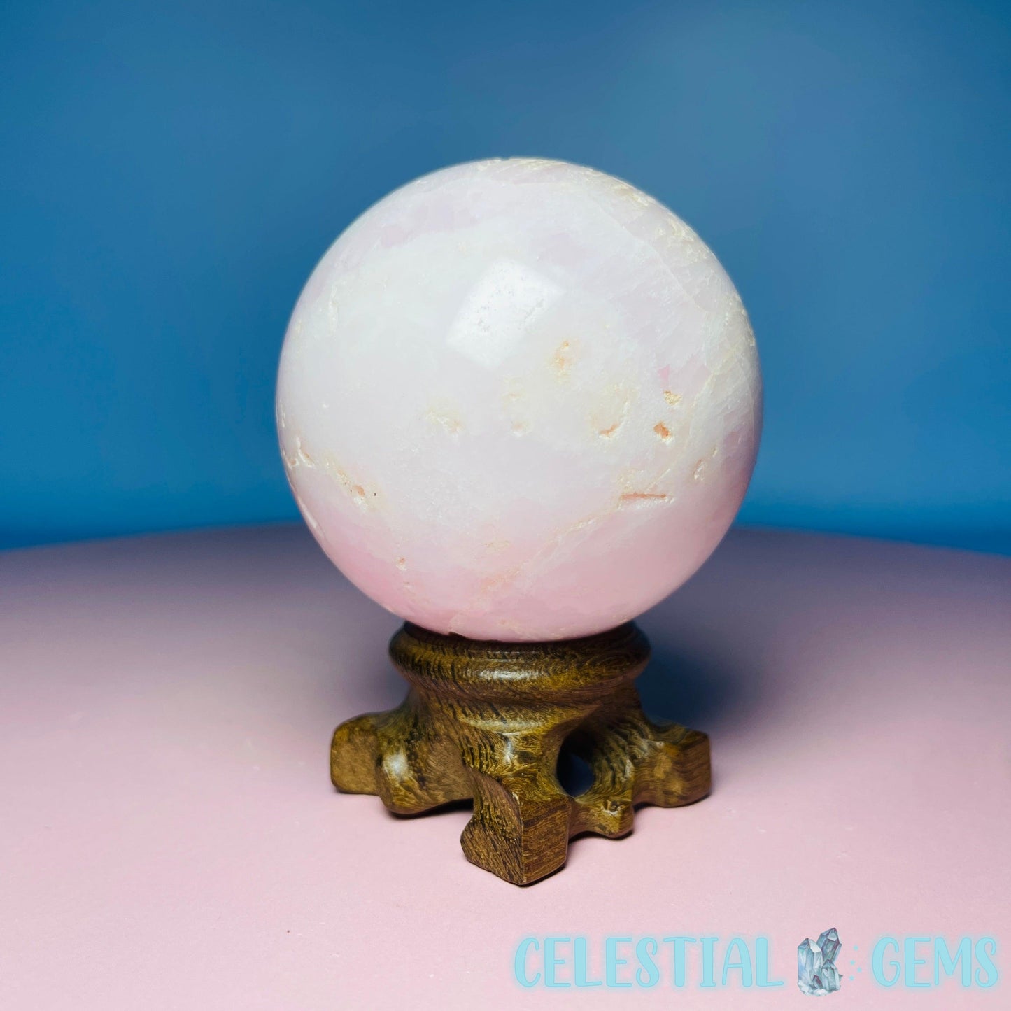 Pink Aragonite UV Medium Sphere