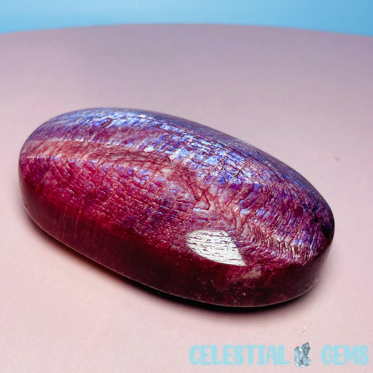 Red 'Blood' Moonstone Palmstone (Video)