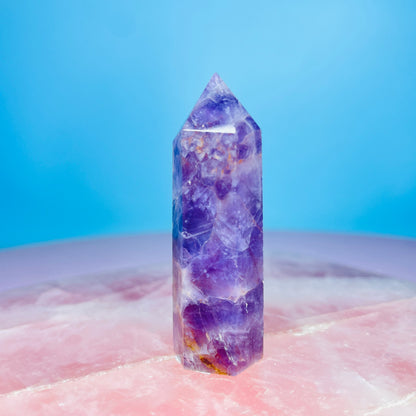 Amethyst + Hematite Small Tower