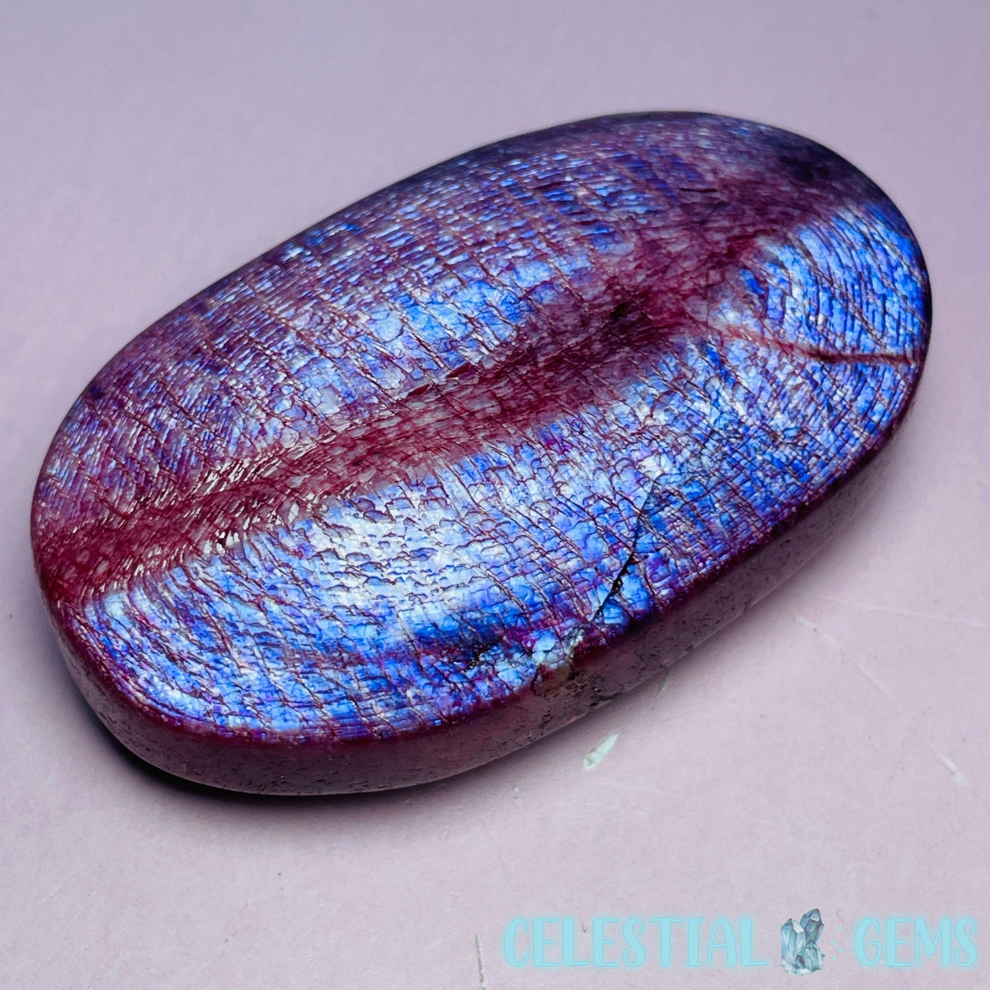 Red 'Blood' Moonstone Palmstone (Video)