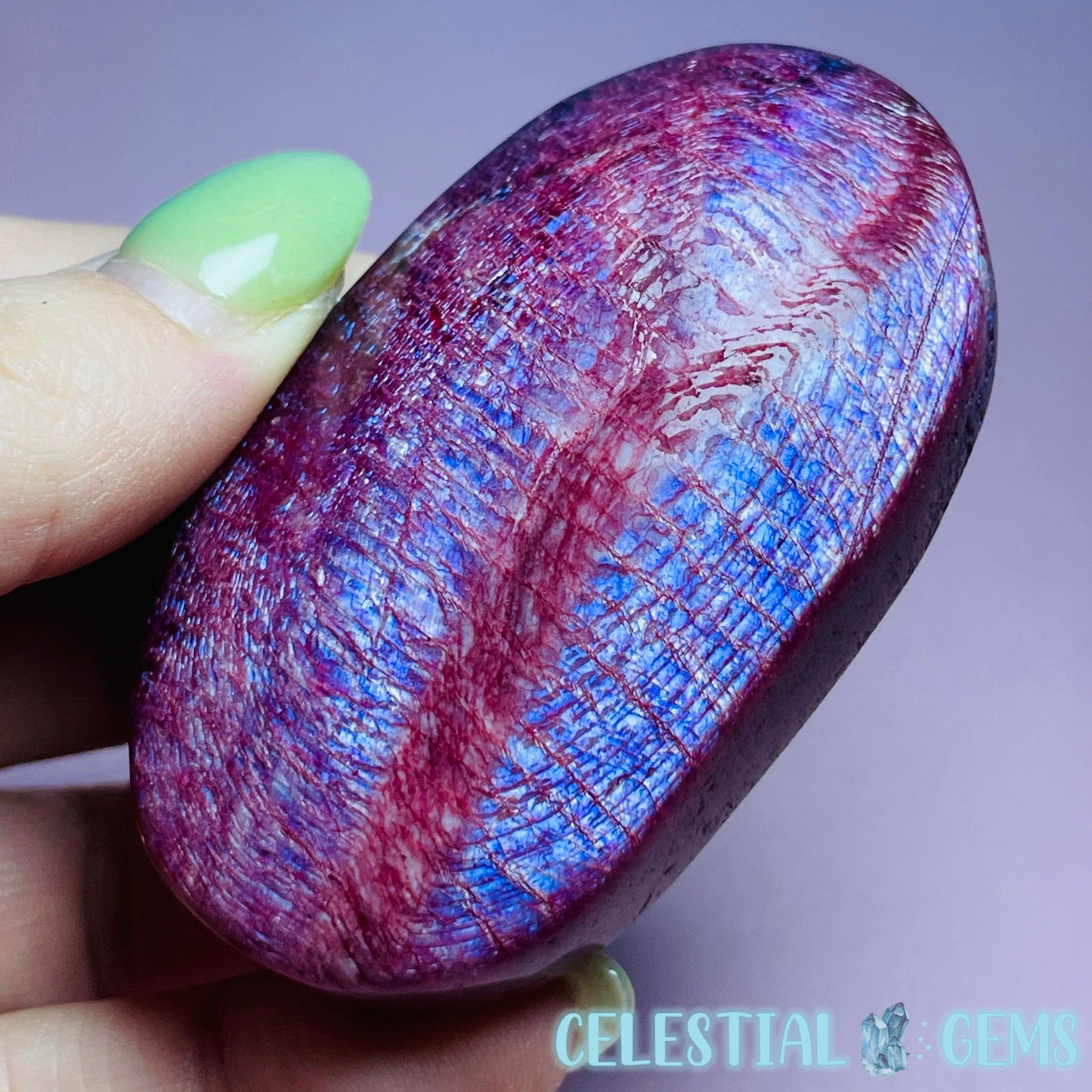 Red 'Blood' Moonstone Palmstone (Video)