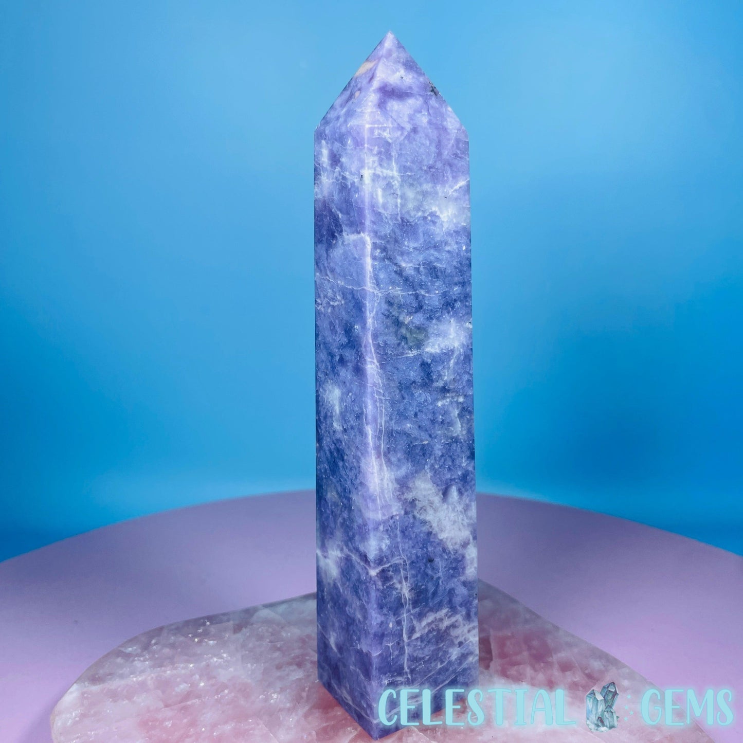 Purple Lepidolite Mica Medium Obelisk Tower