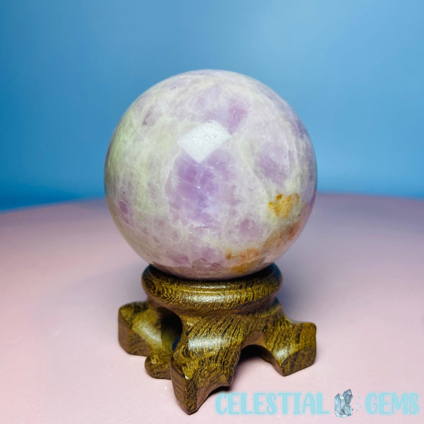 Kunzite Flashy Medium Sphere (Video)