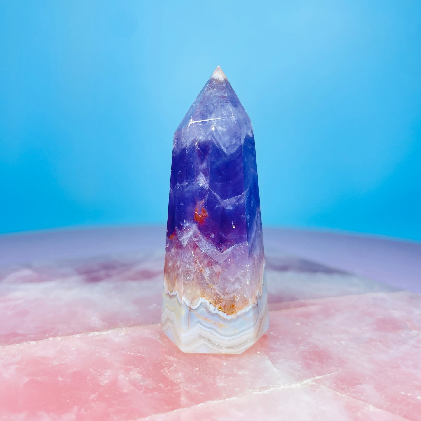 Amethyst + Crazy Lace Agate Small Tower