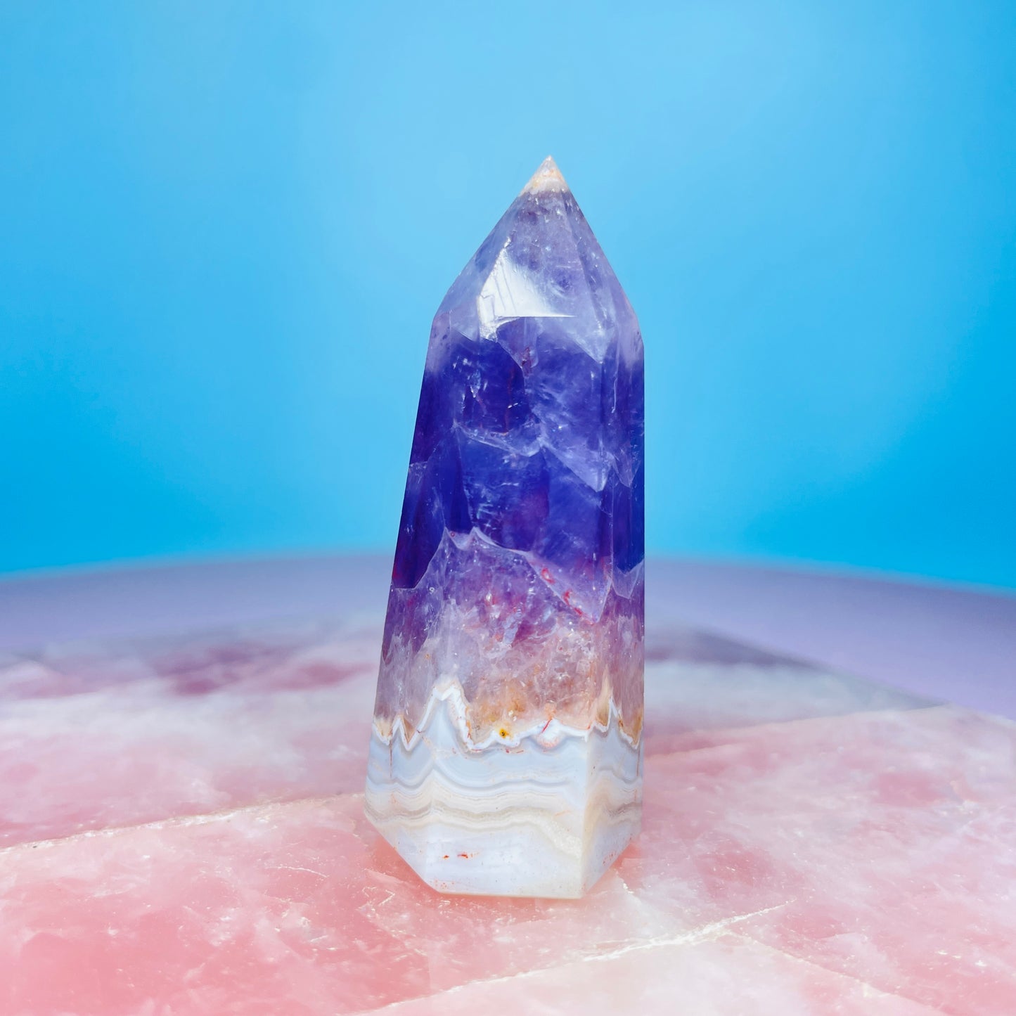 Amethyst + Crazy Lace Agate Small Tower