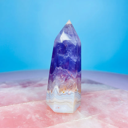 Amethyst + Crazy Lace Agate Small Tower