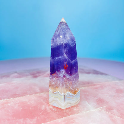 Amethyst + Crazy Lace Agate Small Tower