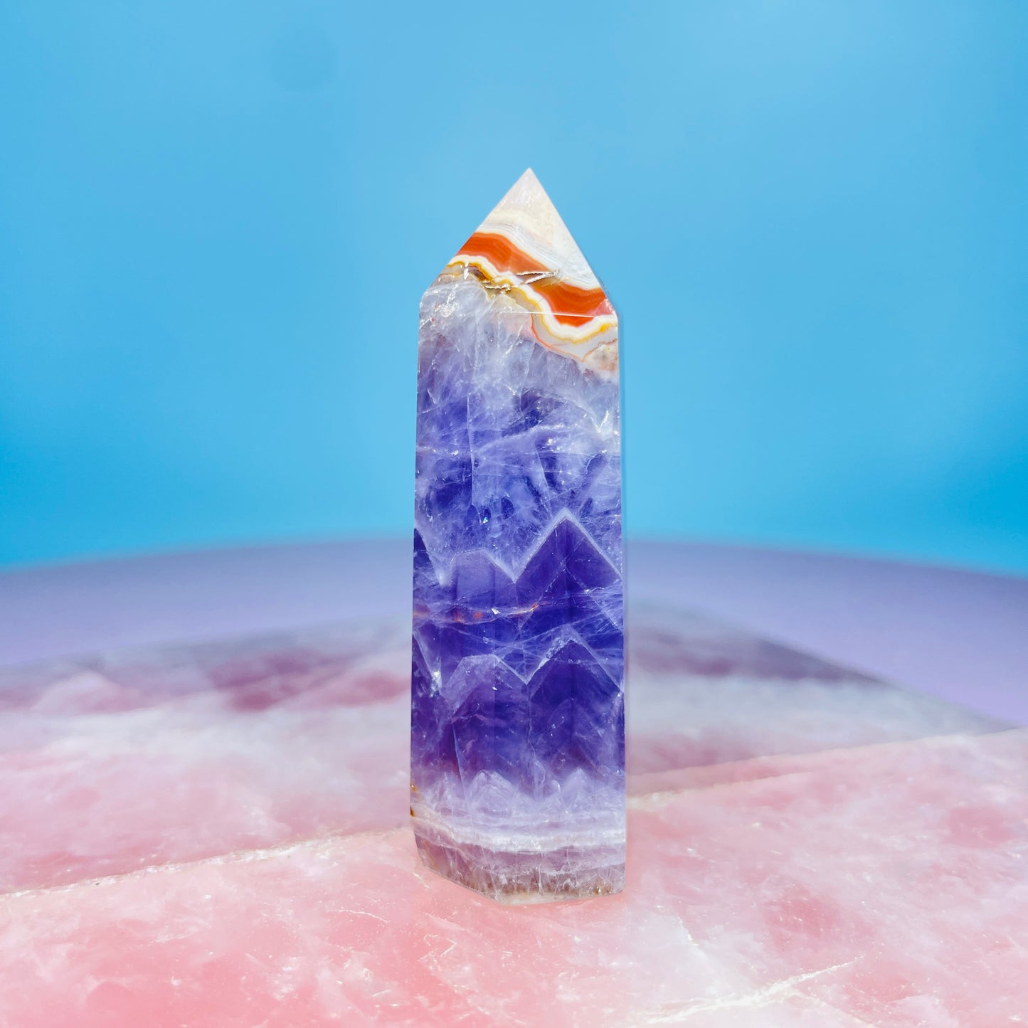 Amethyst + Crazy Lace Agate Small Tower