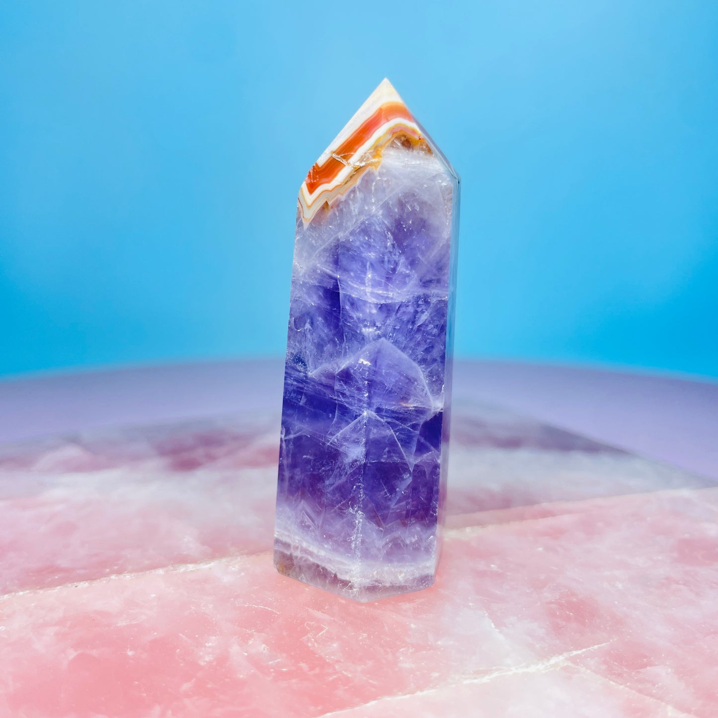 Amethyst + Crazy Lace Agate Small Tower