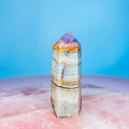 Amethyst + Crazy Lace Agate Small Tower