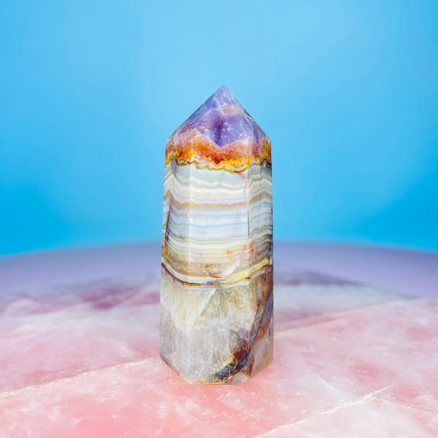 Amethyst + Crazy Lace Agate Small Tower