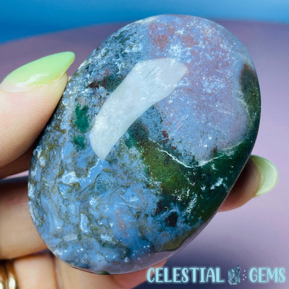 Purple + Red Moss Agate Palmstone