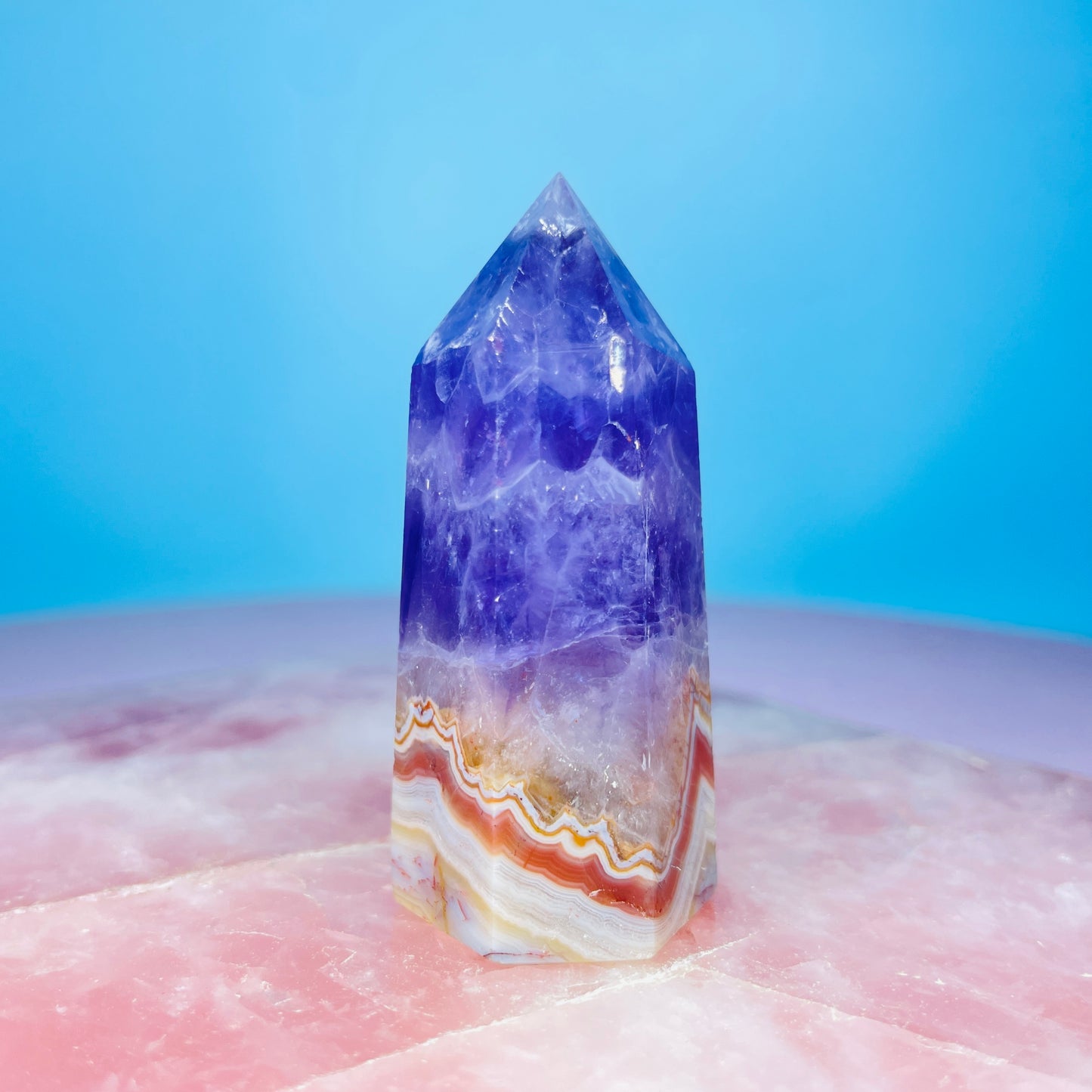 Amethyst + Crazy Lace Agate Small Tower