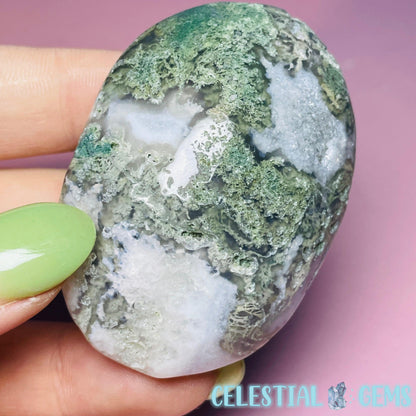 Crystalline Moss Agate Palmstone