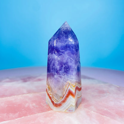 Amethyst + Crazy Lace Agate Small Tower