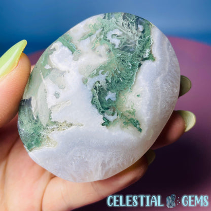 Crystalline Moss Agate Palmstone