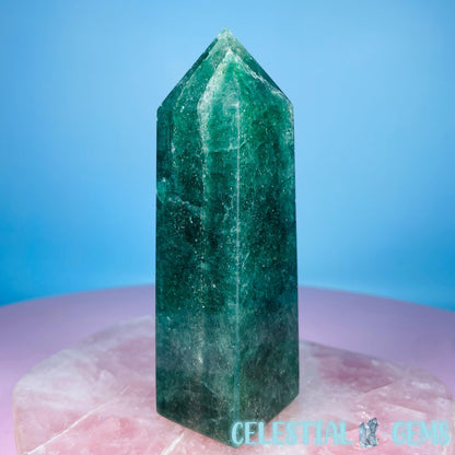 Green Strawberry Quartz Medium Obelisk Tower