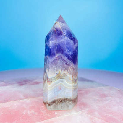 Amethyst + Crazy Lace Agate Small Tower