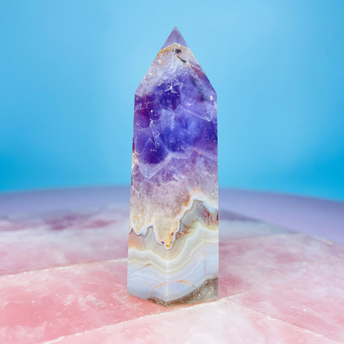 Amethyst + Crazy Lace Agate Small Tower