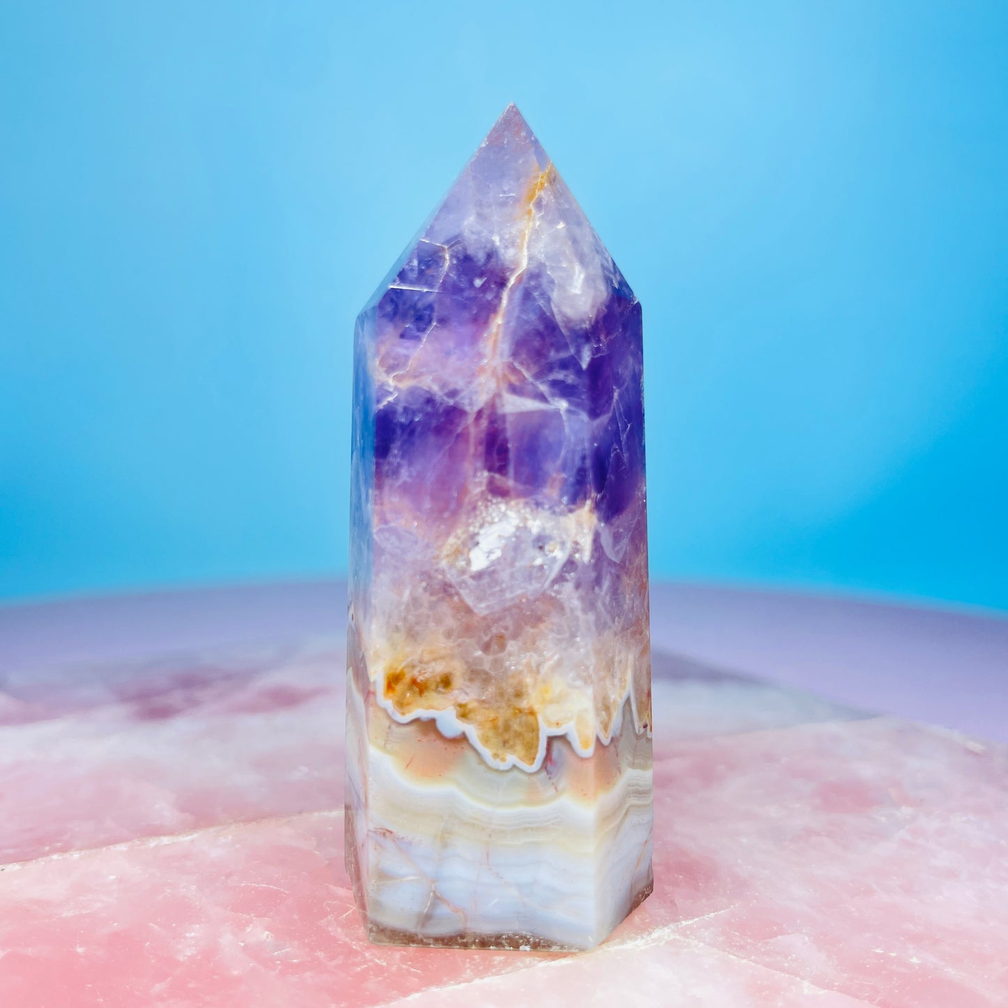 Amethyst + Crazy Lace Agate Small Tower