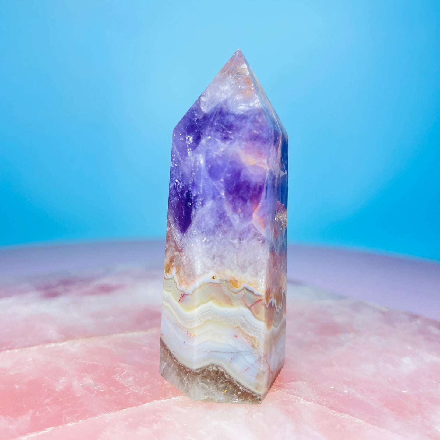 Amethyst + Crazy Lace Agate Small Tower