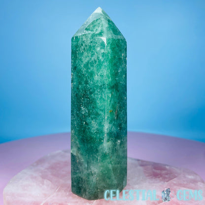 Green Strawberry Quartz Medium Obelisk Tower