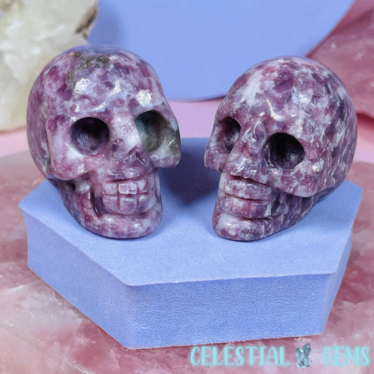 Pink Mica Skull Small Carving