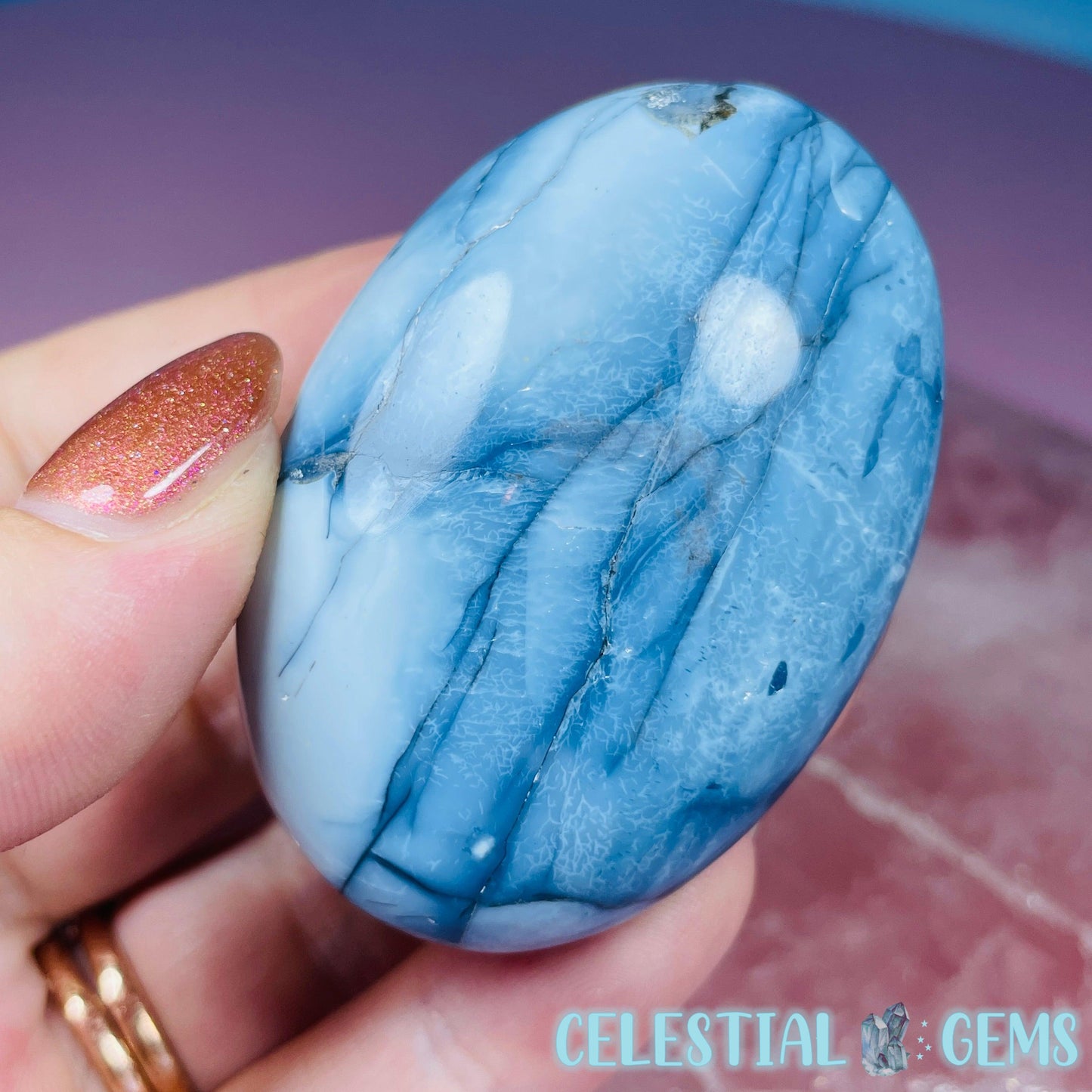 Blue Owhyee Opal Palmstone