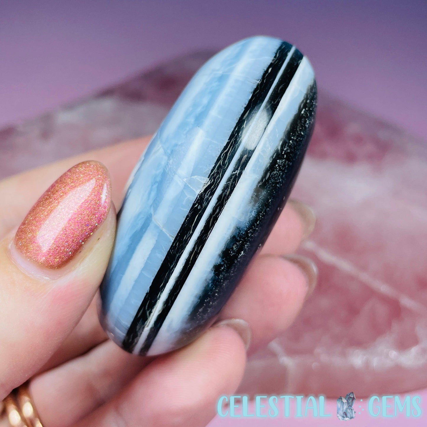 Blue Owhyee Opal Palmstone