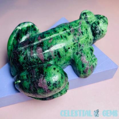 Ruby in Zoisite Frog Medium Carving