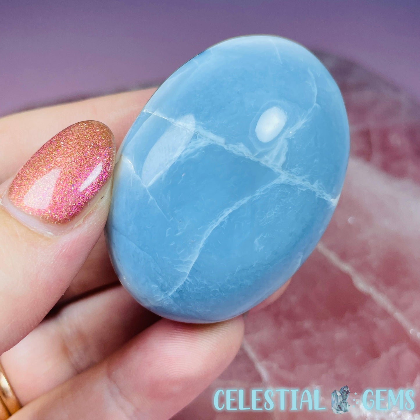 Blue Owhyee Opal Palmstone