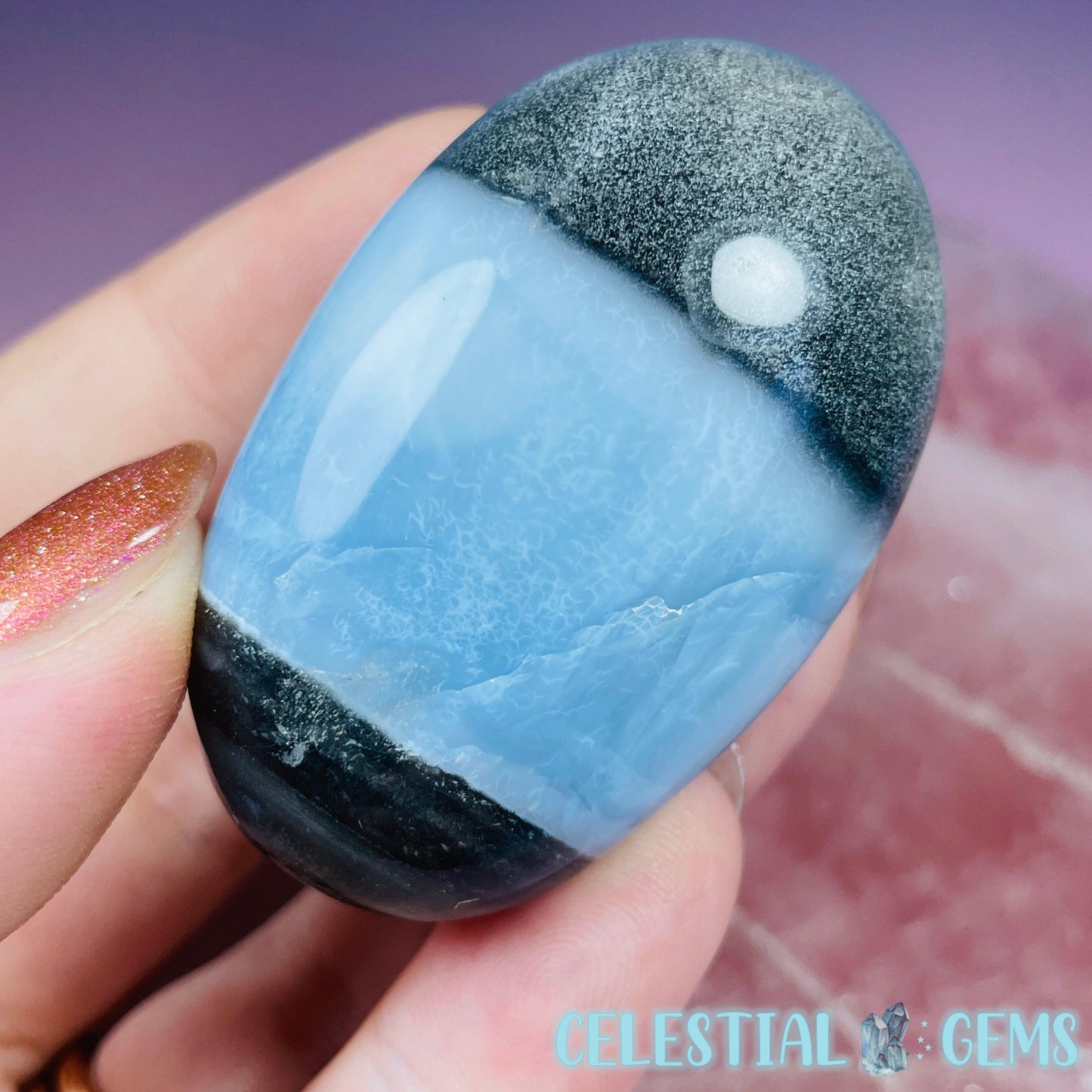 Blue Owhyee Opal Palmstone