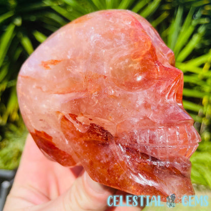 Fire (Hematoid) Quartz Skull Large Carving