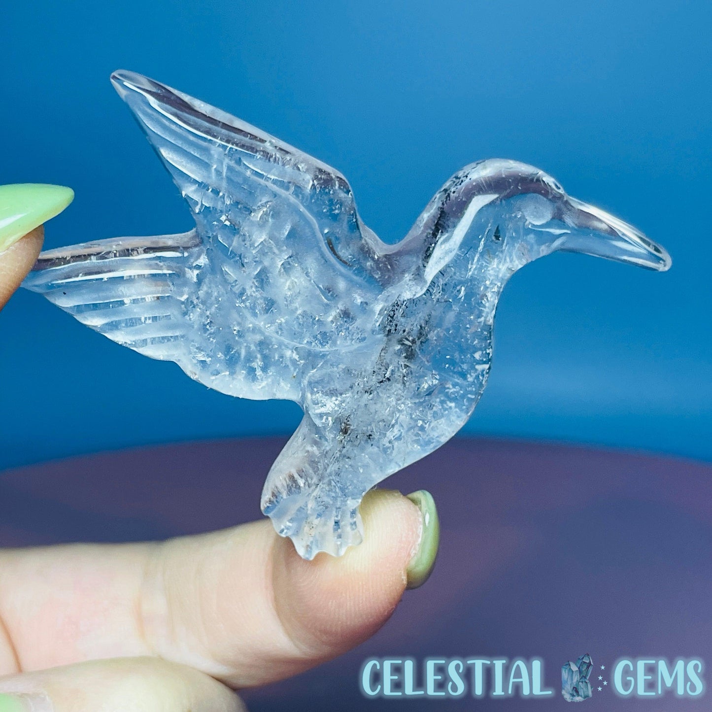 Clear Quartz Hummingbird Small Carving