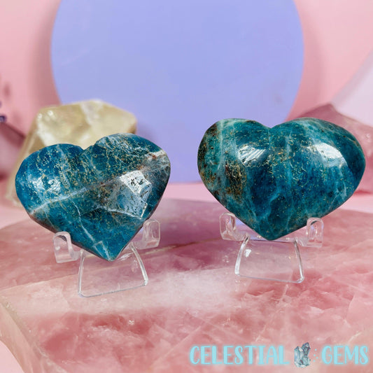 Blue Apatite Heart Medium Carving