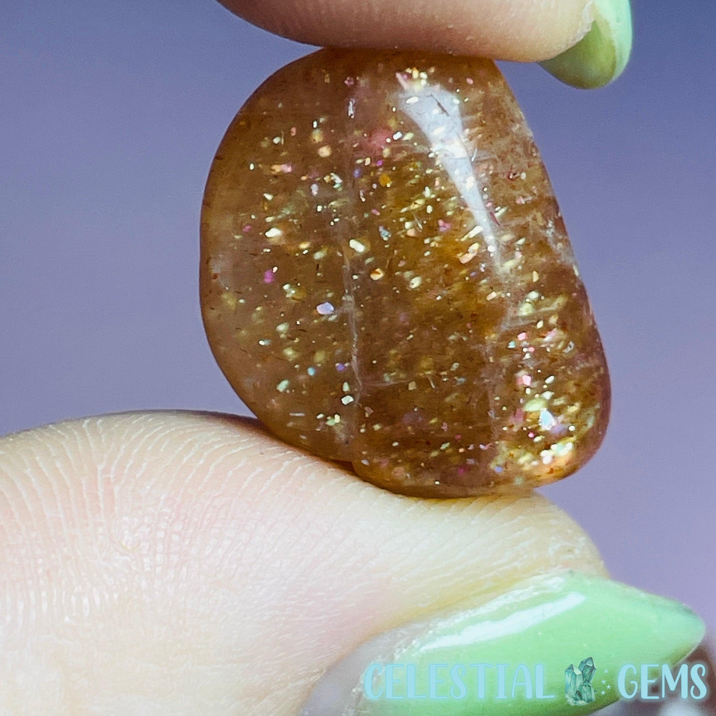 High Quality Rainbow Sunstone Small Tumble (Rainbow Fleck Flash!!!)