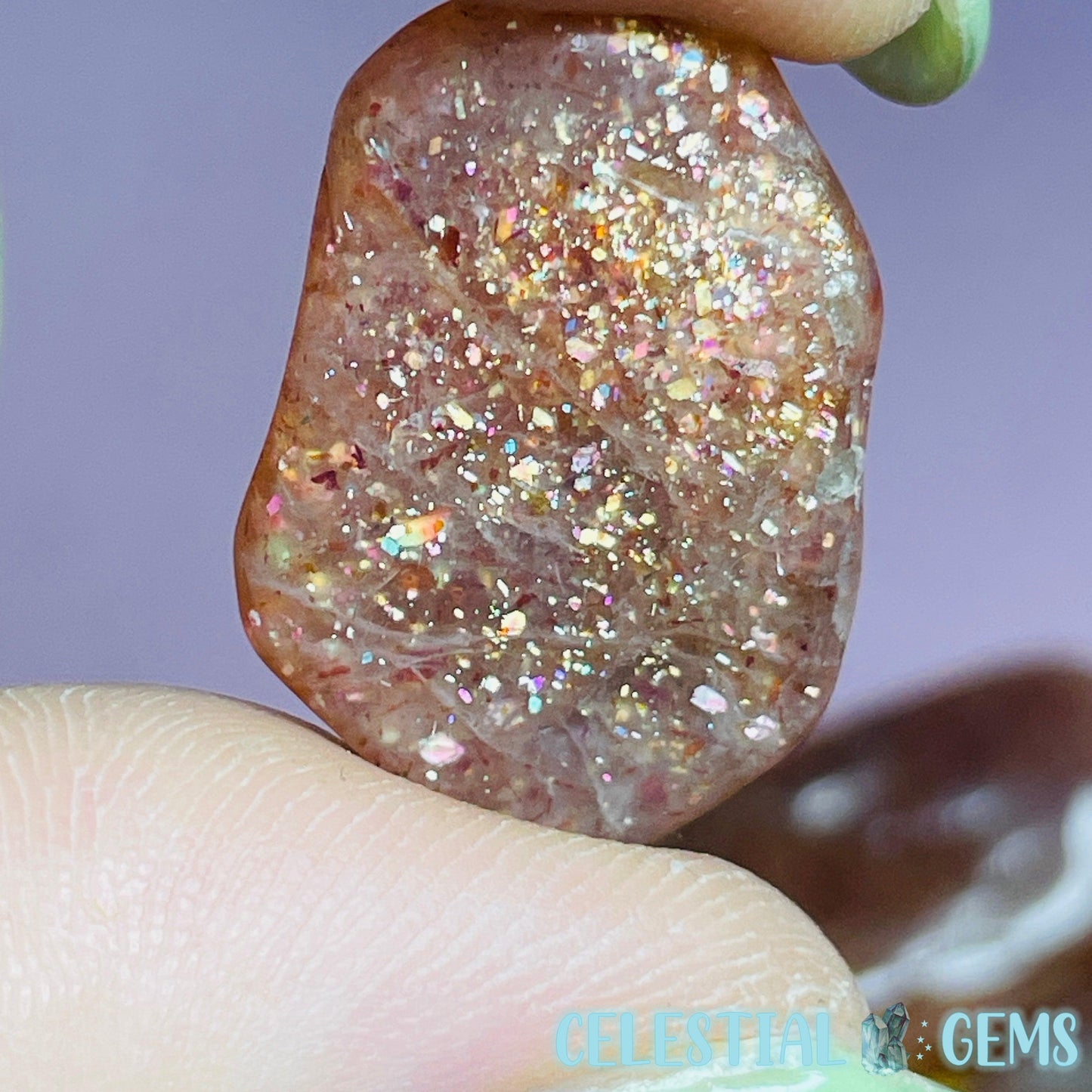 High Quality Rainbow Sunstone Small Tumble (Rainbow Fleck Flash!!!)