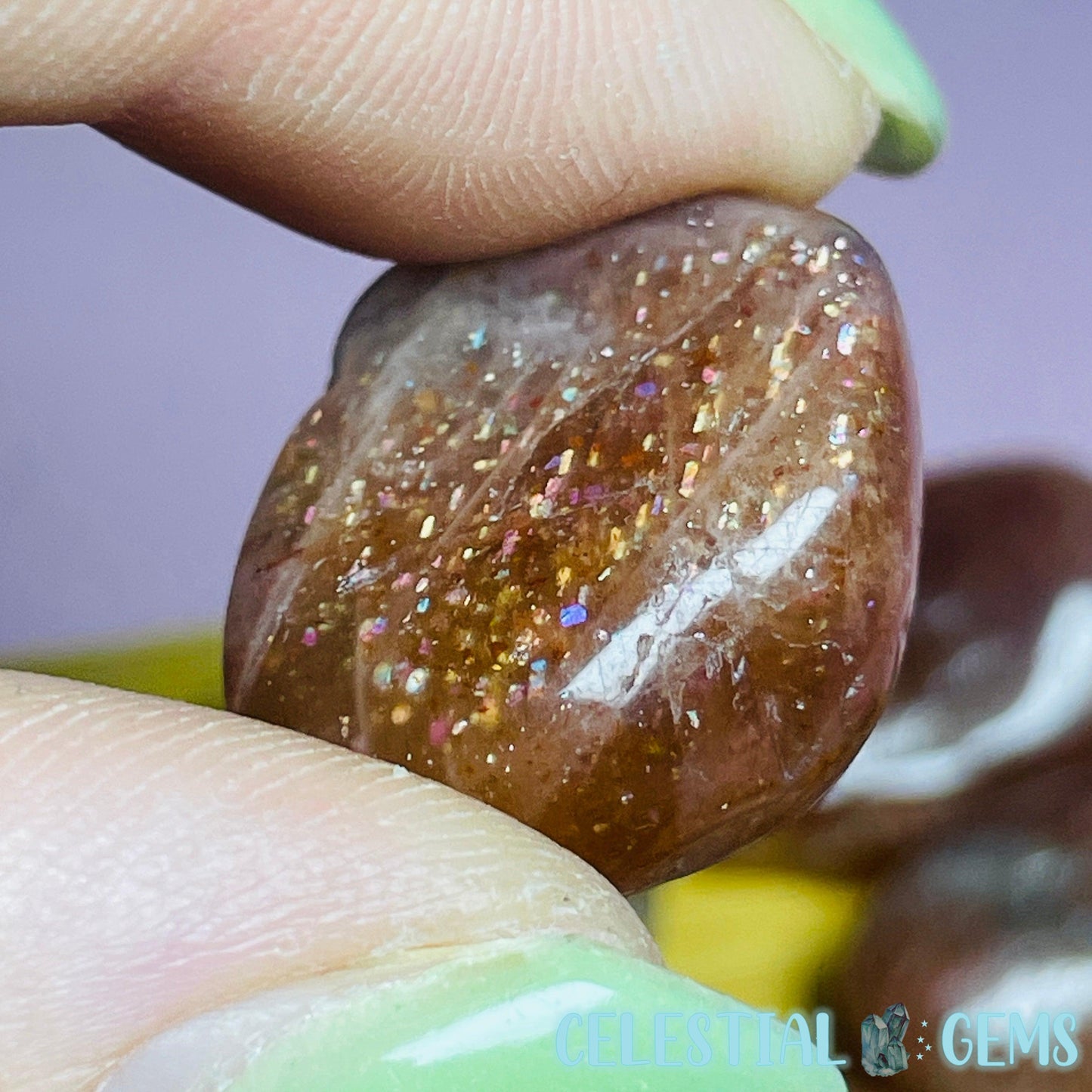 High Quality Rainbow Sunstone Small Tumble (Rainbow Fleck Flash!!!)