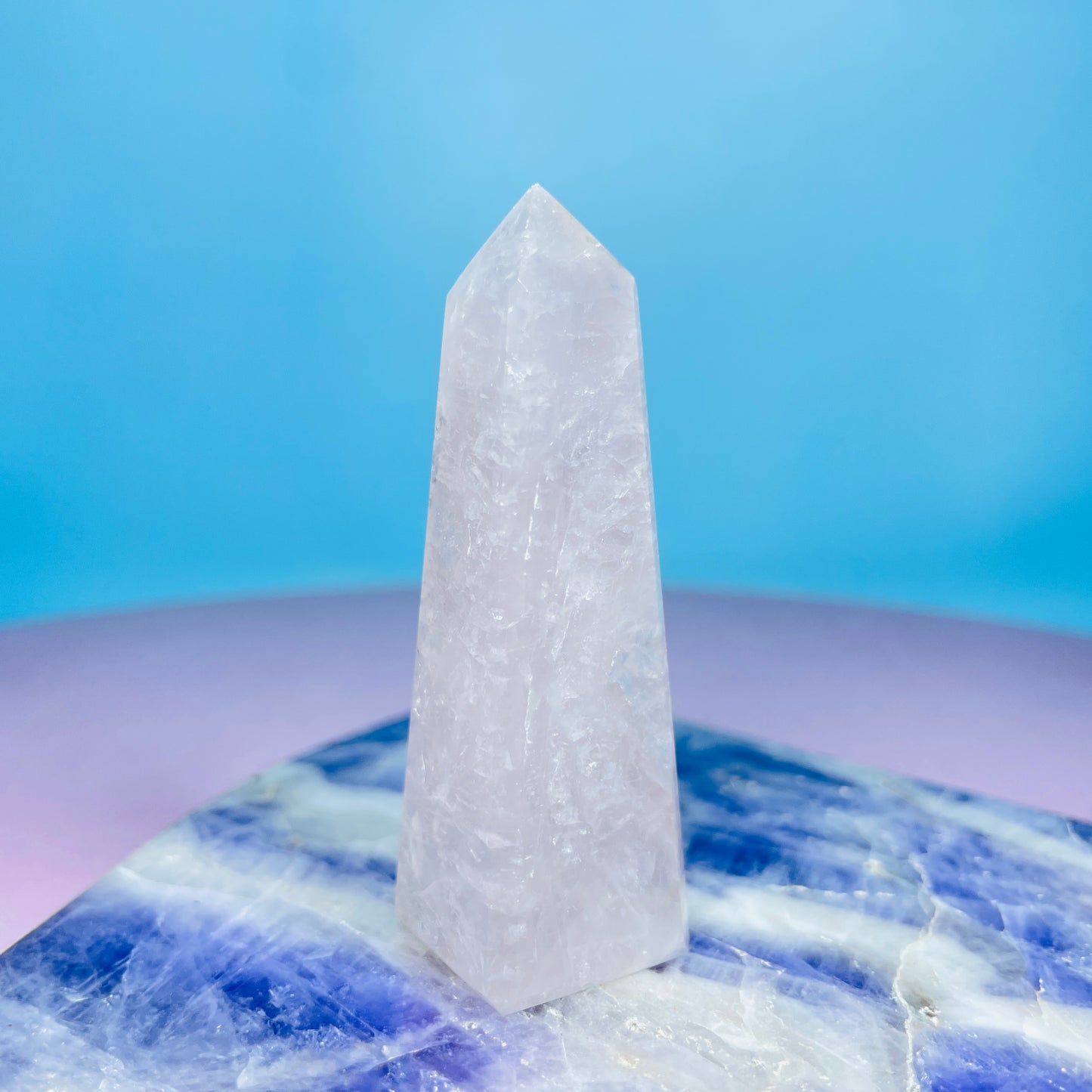 Rose Quartz Small Obelisk Tower