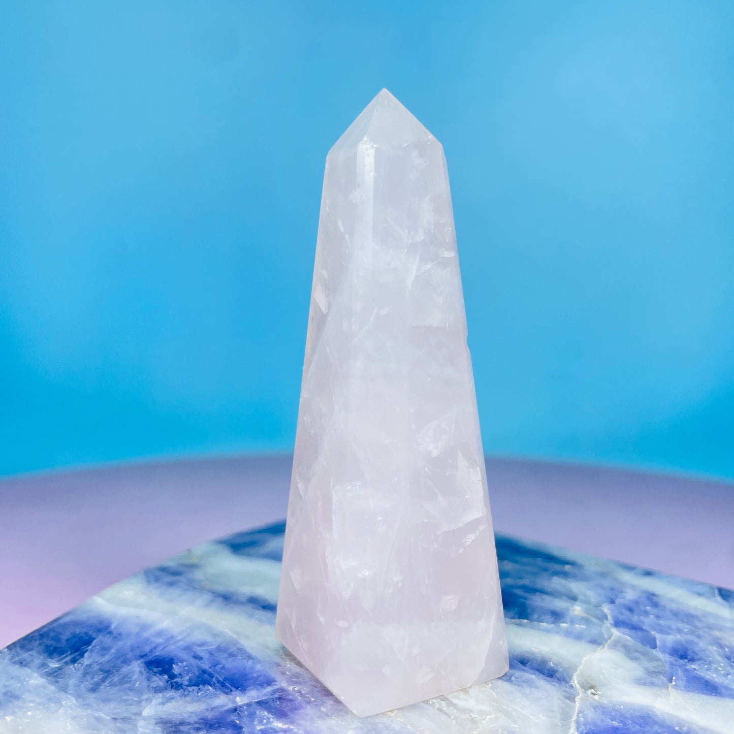 Rose Quartz Small Obelisk Tower