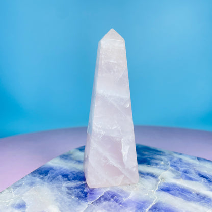 Rose Quartz Medium Obelisk Tower