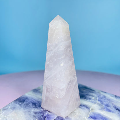 Rose Quartz Medium Obelisk Tower