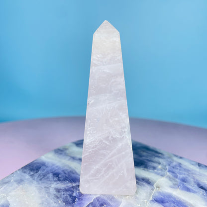 Rose Quartz Medium Obelisk Tower