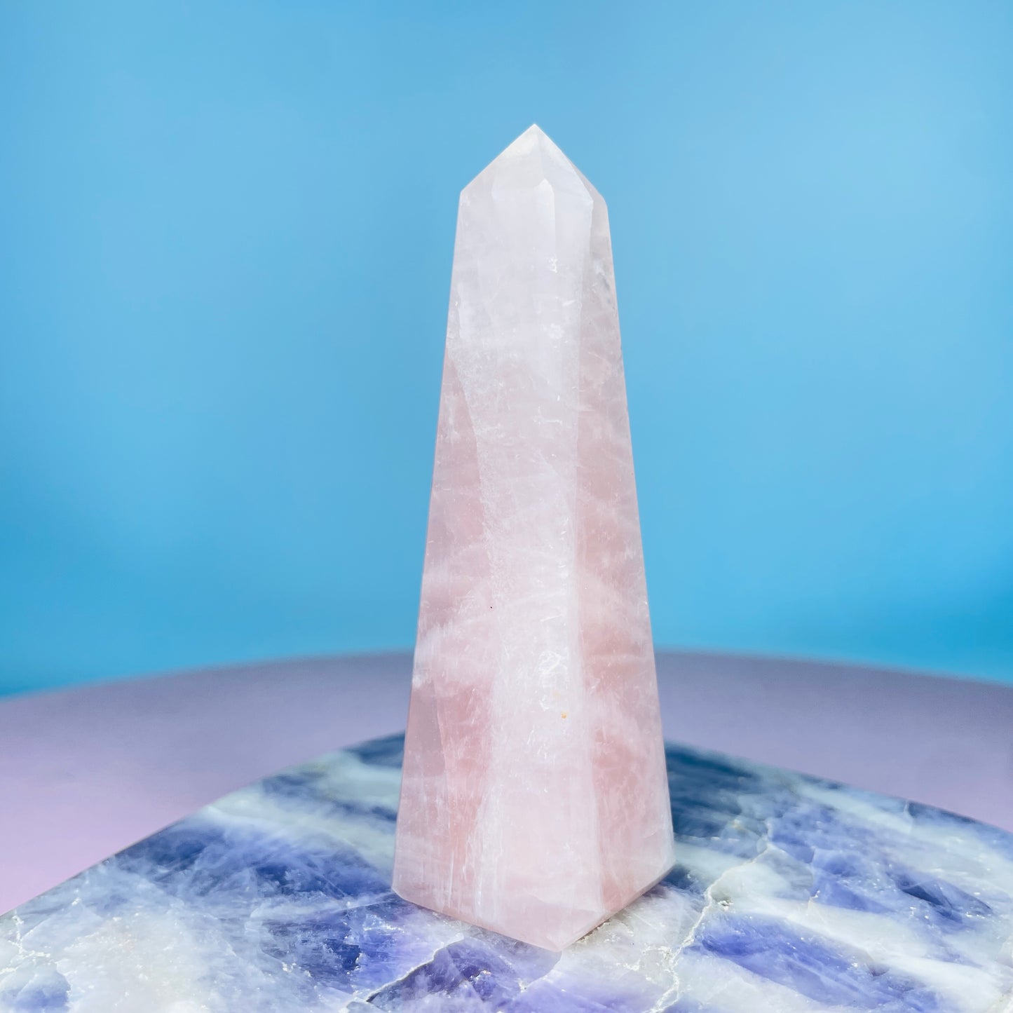 Rose Quartz Medium Obelisk Tower