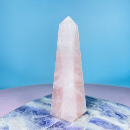 Rose Quartz Medium Obelisk Tower