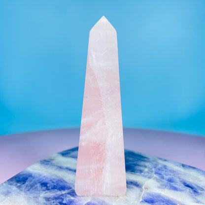 Rose Quartz Medium Obelisk Tower