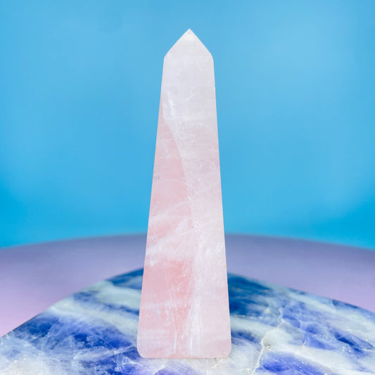 Rose Quartz Medium Obelisk Tower