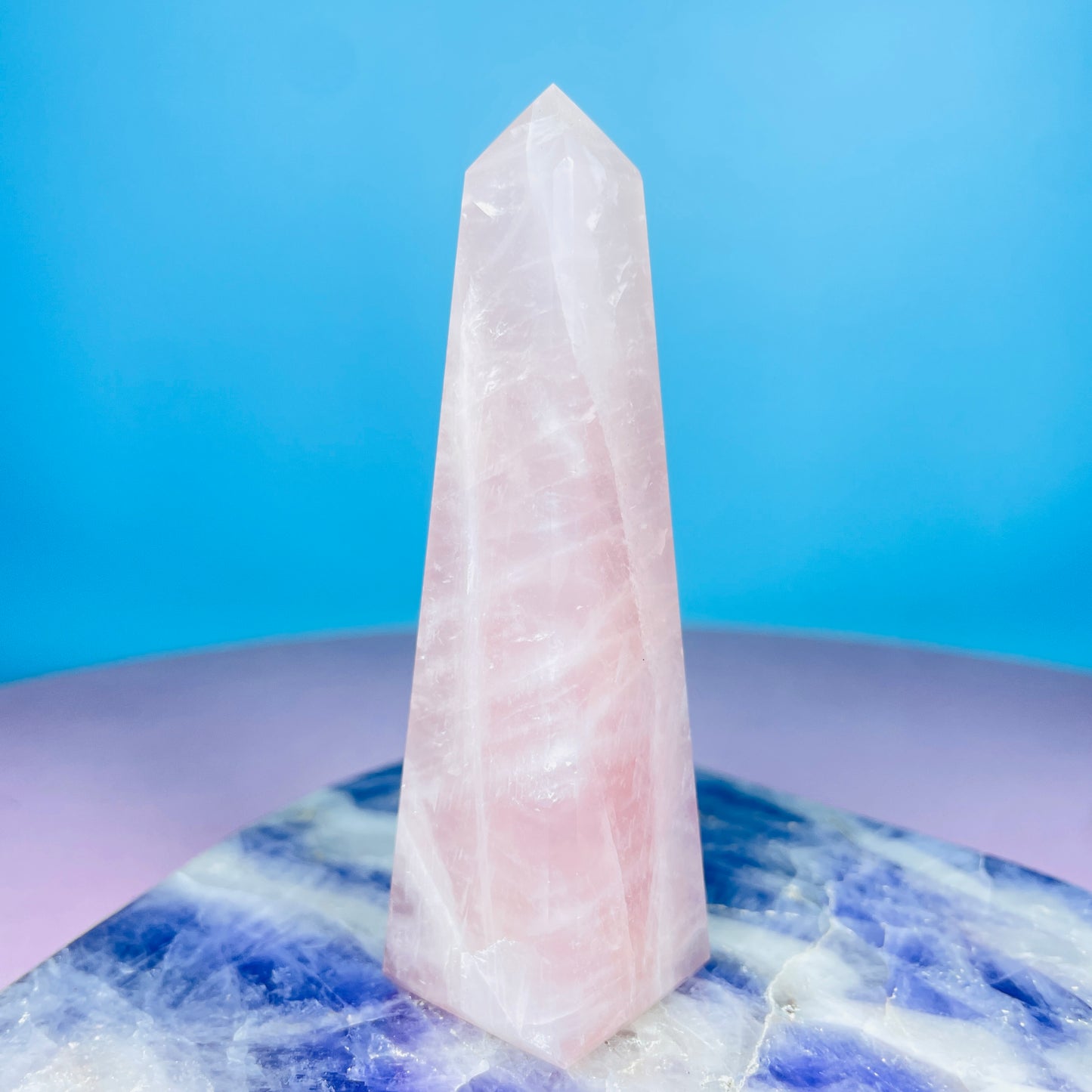 Rose Quartz Medium Obelisk Tower