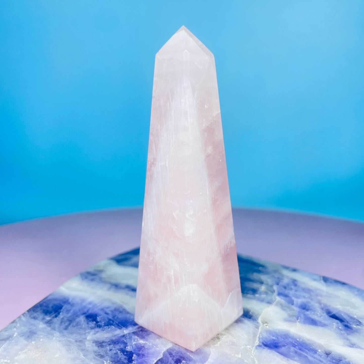Rose Quartz Medium Obelisk Tower
