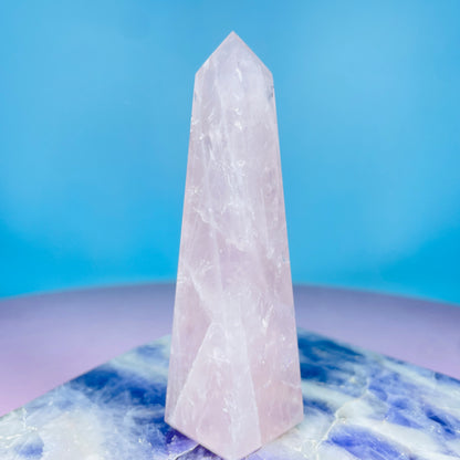 Rose Quartz Medium Obelisk Tower